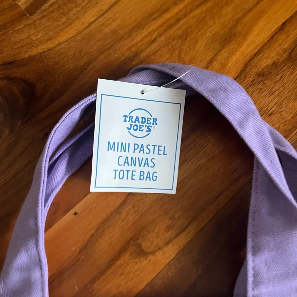 Trader Joe’s Pastel Mini Canvas Tote Bag Set, all 4, NEW